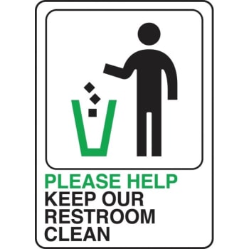 Image for Hy-Ko "please Help Keep Restroom Clean" Plexiglass Sign, 10" X 6", Package Of 5 from HD Supply