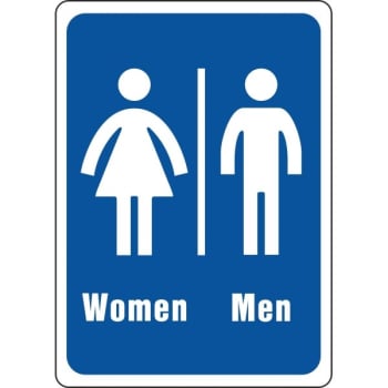 Image for Hy-Ko Unisex "men/women" Restroom Sign, White Plastic, 10" X 6", Package Of 5 from HD Supply