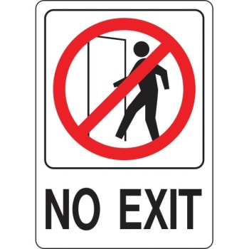 Image for HY-KO "No EXIT" Sign, White Plastic 10" x 6", Package of 5 from HD Supply