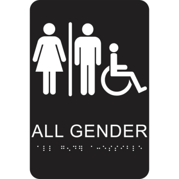 Image for HY-KO Braille Unisex Restroom Sign, White/Black, 7 x 12", Package of 3 from HD Supply