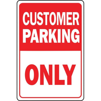 Image for HY-KO "Customer Parking Only" Aluminum Sign, 12" x 18" from HD Supply