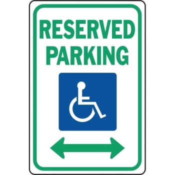 Image for HY-KO "RESERVED Parking" HANDICAPPED Symbol Aluminum Sign, 12" x 18" from HD Supply