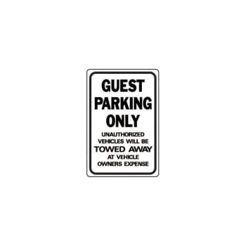 Image for Hy-Ko "guest Parking Only" Tow Away Aluminum Sign, 12" X 18" from HD Supply