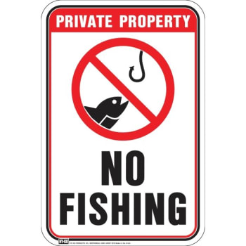 Image for Hy-Ko "private Property No Fishing" Aluminum Sign, 12" X 18" from HD Supply