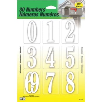 Image for Hy-Ko Self-Adhesive 2-3/8" White Polypropylene Packaged Numbers, Package Of 2 from HD Supply