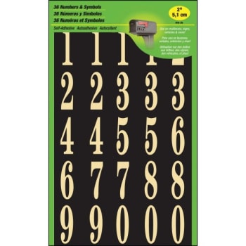Image for Hy-Ko 2" Vinyl/mylar Black/gold Numbers, 36 Individual Numbers, Package Of 10 from HD Supply