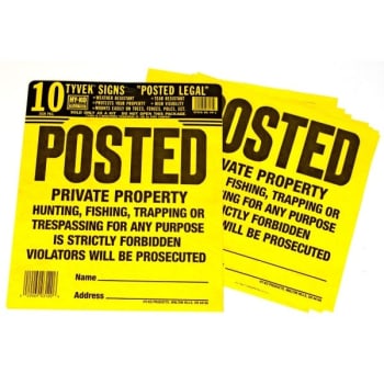 Image for Hy-Ko "posted Private Property" Super Bright Tyvek Sign Kit, Package Of 10 from HD Supply