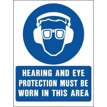 Image for Hy-Ko "hearing & Eye Protection" Sign, Polystyrene, 24 X 18", Package Of 5 from HD Supply