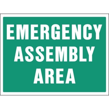 Image for HY-KO "Emergency Assembly Area" Sign, Polystyrene, 24 x 18", Package of 5 from HD Supply