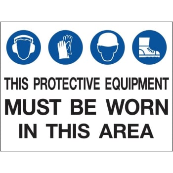 Image for HY-KO "Protective Equipment Worn" Sign, Polystyrene, 24 x 18", Package of 5 from HD Supply