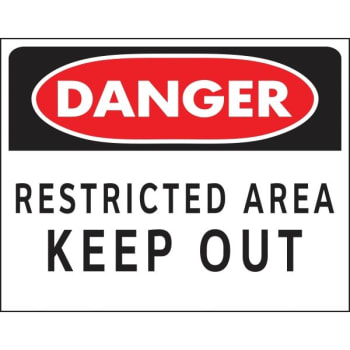 Image for Hy-Ko "danger" Keep Out Restricted Area Sign, Plastic, 16 X 20", Package Of 5 from HD Supply