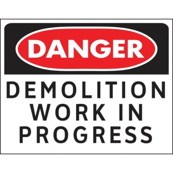 Image for HY-KO "Demolition Work" Sign, Plastic, 16 x 20", Package Of 5 from HD Supply