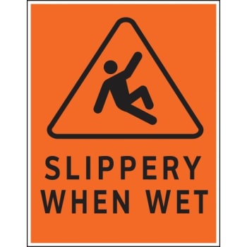 Image for HY-KO "Caution Slippery When Wet" Sign, Plastic, 16 x 20", Package Of 5 from HD Supply