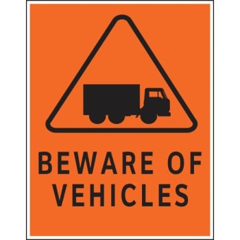 Image for HY-KO "Caution Beware Vehicles" Sign, Plastic, 16 x 20", Package Of 5 from HD Supply
