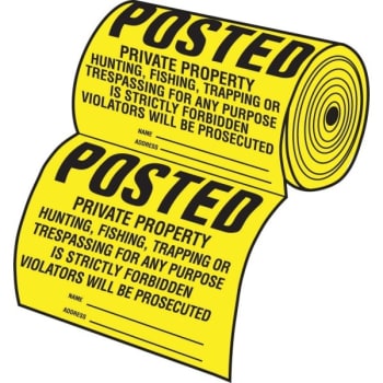 Image for Hy-Ko "posted" Tyvek Sign Roll, 3" X 12", Roll Of 100 from HD Supply