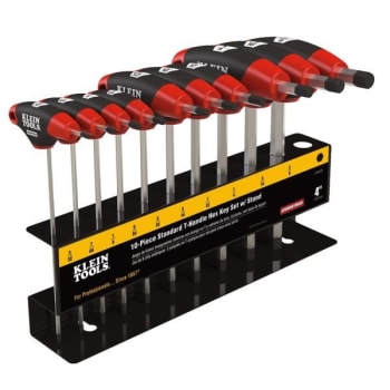 Klein Tools® Sae T-Handle Set Withstand 4 Inch L 10 Piece