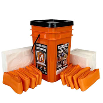 Quick Dam Indoor Leak Control Bucket – Variety Kit With Mats, Drip Mats & 4ft Water Dams (40-Piece)
