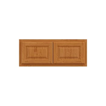 Hampton Bay 30 in. W x 12 in. H x 12 in. D Hampton Raised Panel Assembled Wall Cabinet, Medium Oak