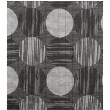 Martex Rx Bedspread King 120x118 Throw Style Circles And Stripes Black And Grey