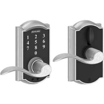Image for Schlage Camelot Style Touch Entry Accent Lever With Flex-Lock, Satin Chrome from HD Supply