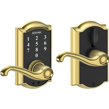 Image for Schlage Camelot Style Touch Entry Flair Lever With Flex-Lock, Brass from HD Supply