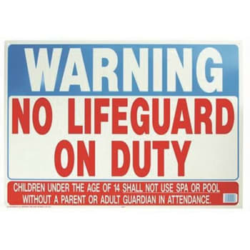 Image for Hy-Ko Water Safety Warning No Lifeguard On Duty Pool Sign from HD Supply
