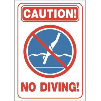 20" X 14" Caution No Diving