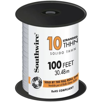 Image for Southwire 100 Ft 10 White Stranded Cu Thhn Wire from HD Supply