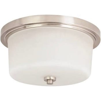 Monument 2-Light Ceiling Fixture 13 In Brushed Nickel