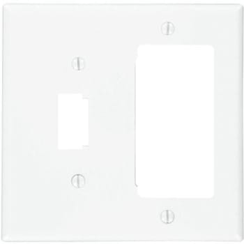 Image for Leviton White 2-Gang 1-Toggle/1-Decorator/rocker Wall Plate 1-Pack from HD Supply