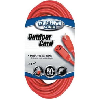 Image for Southwire 50 Ft 14/3 Sjtw Outdoor Medium-Duty Extension Cord, Red from HD Supply