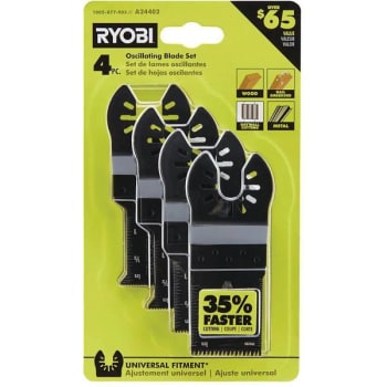 Image for Ryobi 4-Piece Wood And Metal Oscillating Multi-Tool Blade Set from HD Supply