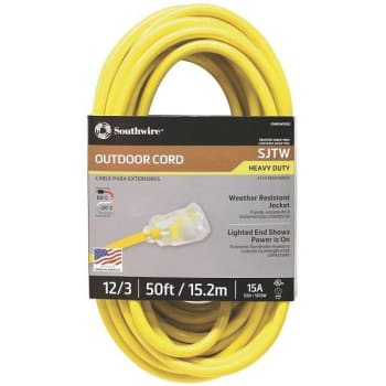 Image for Southwire 50 Ft 12/3 Sjtw Hi-Visibility Outdoor Heavy-Duty Extension Cord from HD Supply