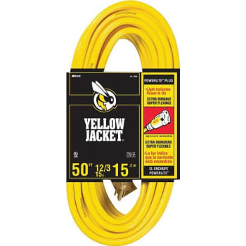 Yellow Jacket 50 Ft 12/3 Sjtw Premium Outdoor Hd Extension Cord W/power Plug