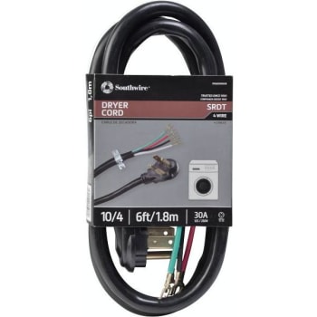 Image for Southwire 6 Ft 10/4 Round Dryer Cord In Black from HD Supply