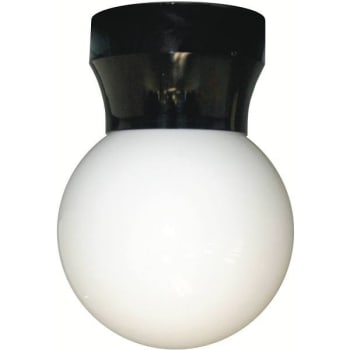Image for Liteco Black Screw Neck Outdoor Flush Mount Ceiling Pocket Globe Lantern from HD Supply
