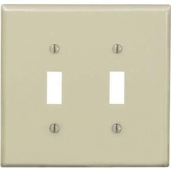 Image for Leviton 2-Gang Midway Toggle Nylon Wall Plate, Ivory from HD Supply