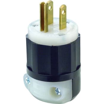 Image for Leviton 15-Amp 125-Volt Industrial Grade Straight Blade Plug In Black/white from HD Supply