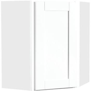 Image for Hampton Bay 24 X 30 X 12" Shaker Satin White Diagonal Corner Wll Kitchen Cabinet from HD Supply