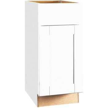 Image for Hampton Bay 15x34.5x24" Shaker Satin White Base Kitchen Cabinet W/Drawer Glides from HD Supply