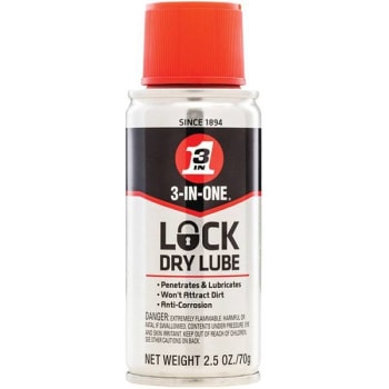 3-In-One 2.5 Oz Lock Dry Lube, Lock Lube And Penetrant
