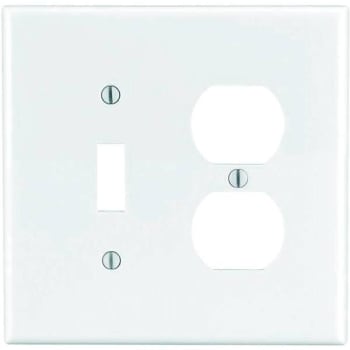 Image for Leviton White 2-Gang 1-Toggle/1-Duplex Wall Plate 1-Pack from HD Supply