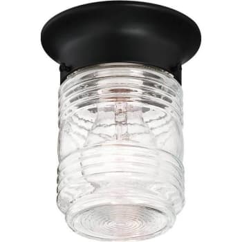 Image for Design House 1-Light Black Indoor/outdoor Jelly Jar Flush Mount Ceiling Light from HD Supply