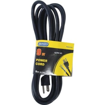 Image for Bergen Industries 9 Ft 14/3 Sjtw 3-Wire Appliance/power Tool Cord, Black from HD Supply