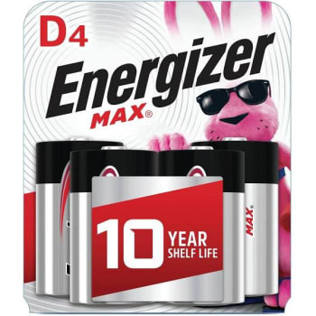 Energizer Max D Batteries 4-Pack, D Cell Alkaline Batteries