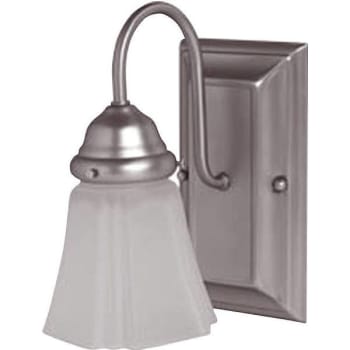 Image for 4.6 In 1-Light Satin Nickel Traditional Wall Mount Sconce Light W/clear Shade from HD Supply