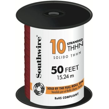 Image for Southwire 50 Ft 10 Red Stranded Cu Thhn Wire from HD Supply