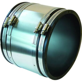 Image for Fernco 4" Flexible Pvc Clamp Shielded Coupling - 4.3 Psi Silver 1056-44rc from HD Supply