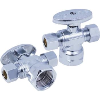 Image for Durapro 1/2 In Ips X 3/8 In Comp X 3/8 In Comp Quarter Turn Dual Outlet Stop from HD Supply