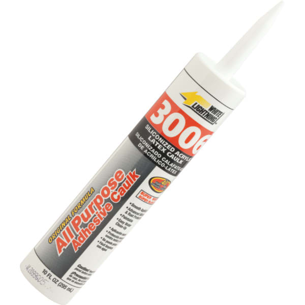 10 Oz White Lightning 3006 AllPurpose Adhesive Caulk Clear 12/Cs